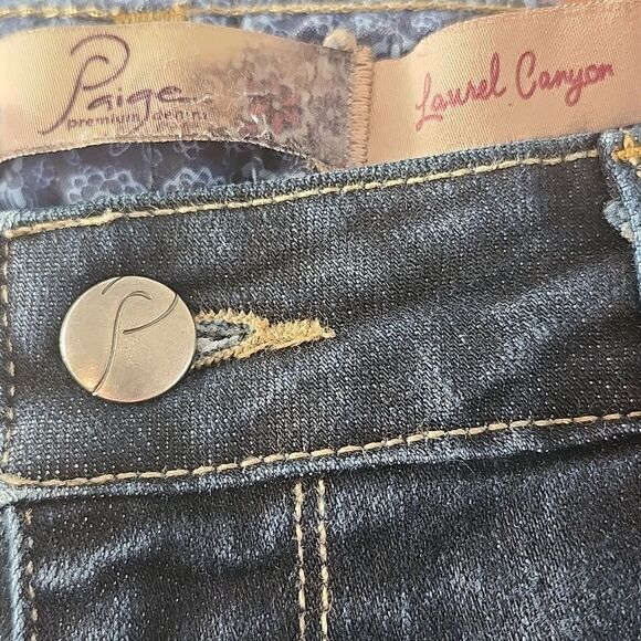 Paige Premium Denim, Laurel Canyon, Dark Wash, Low Rise, Bootcut Jeans, 28 - Picture 5 of 10